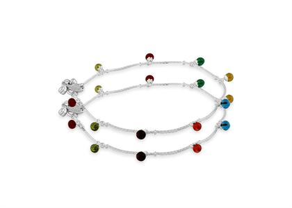 Silver Plated | Gemstone Anklets